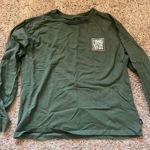 Vans Green Long Sleeve Tee with Crew Neck